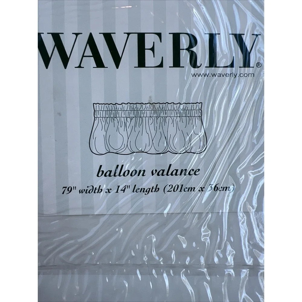 Waverly Canyon Road Merlot Striped Balloon Valance  Burgundy Tan Green 79x14 NEW